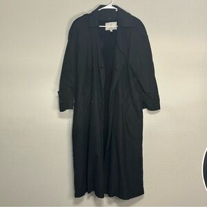 London For Black Hooded Trench Rain Coat sz 10P with removable liner